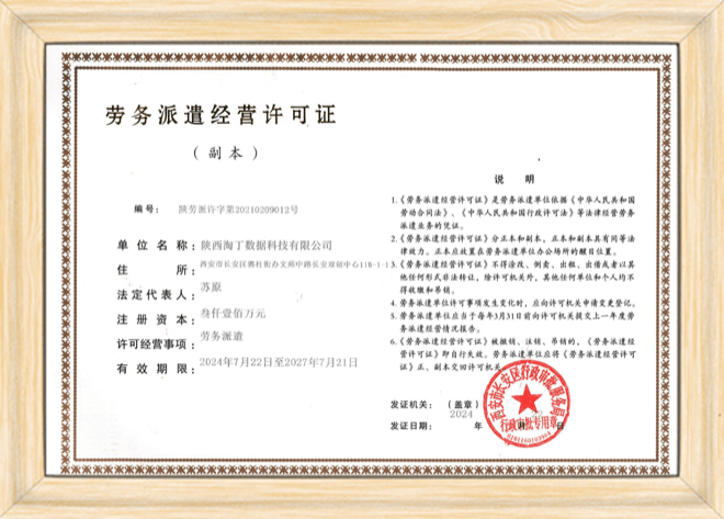 劳务派遣经营许可证